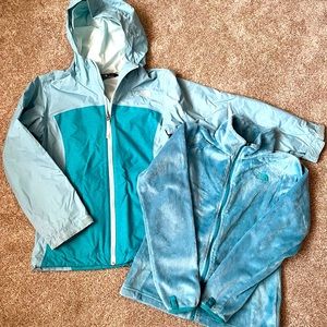 Girls 2 in one fleece and waterproof jacket